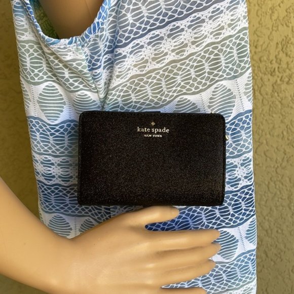 Kate Spade Shimmy Boxed Medium Compartment Wallet Black - Picture 15 of 16